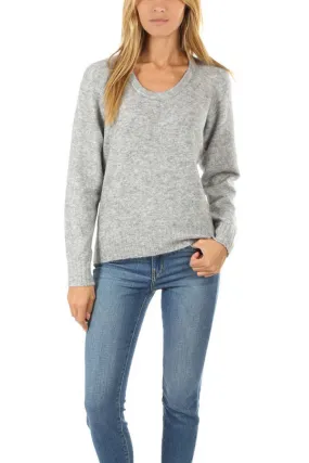 Open Neck Sweater - Melange Grey