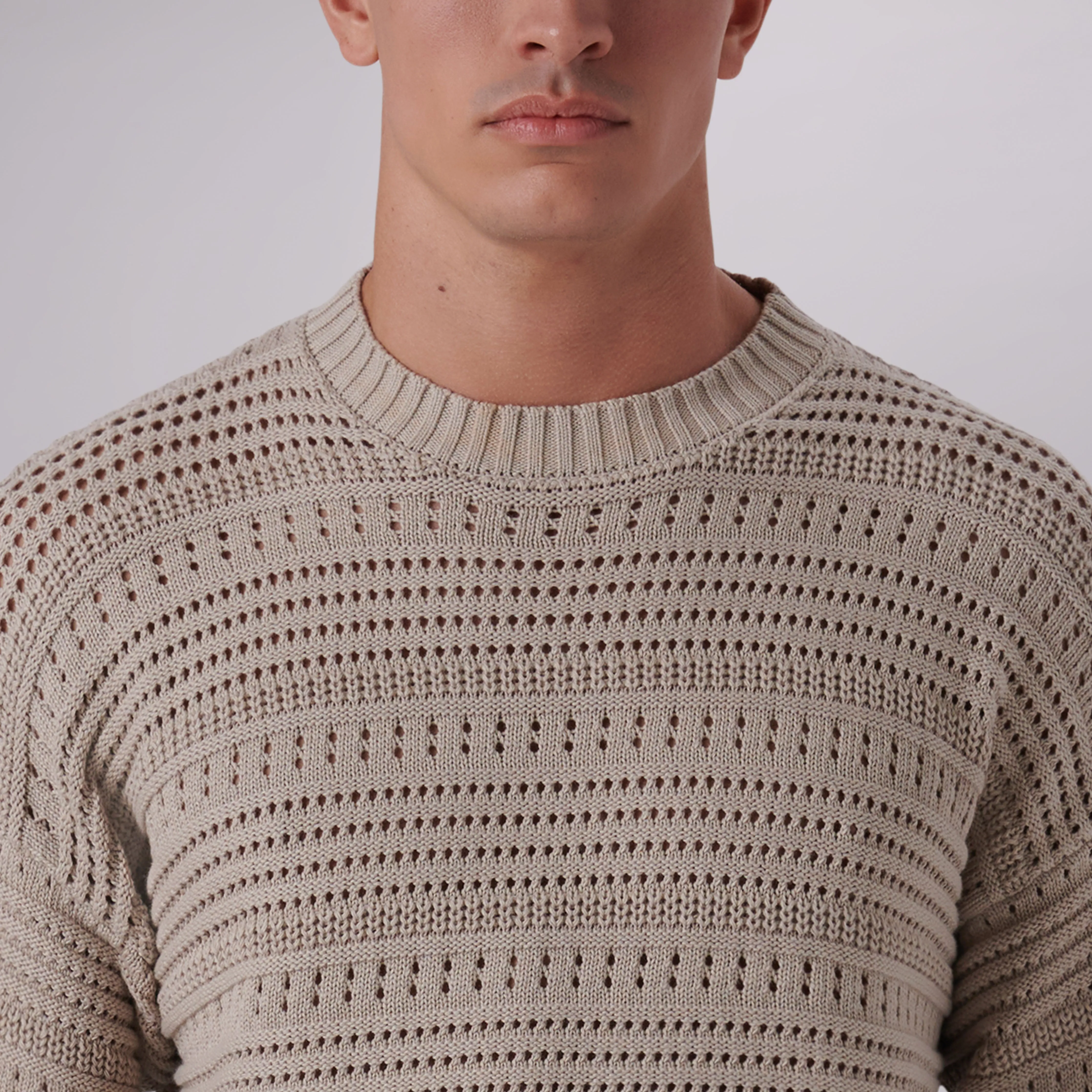 Patterned Crew Neck Sweater