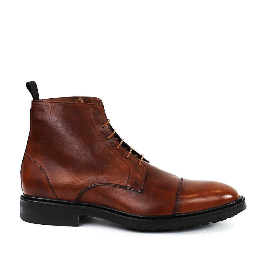 Paul Smith - Cubitt Lace Up Leather Boots in Tan