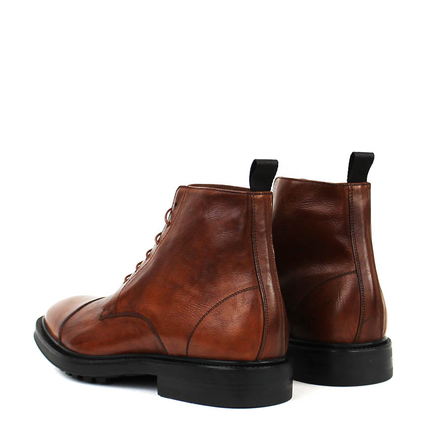 Paul Smith - Cubitt Lace Up Leather Boots in Tan