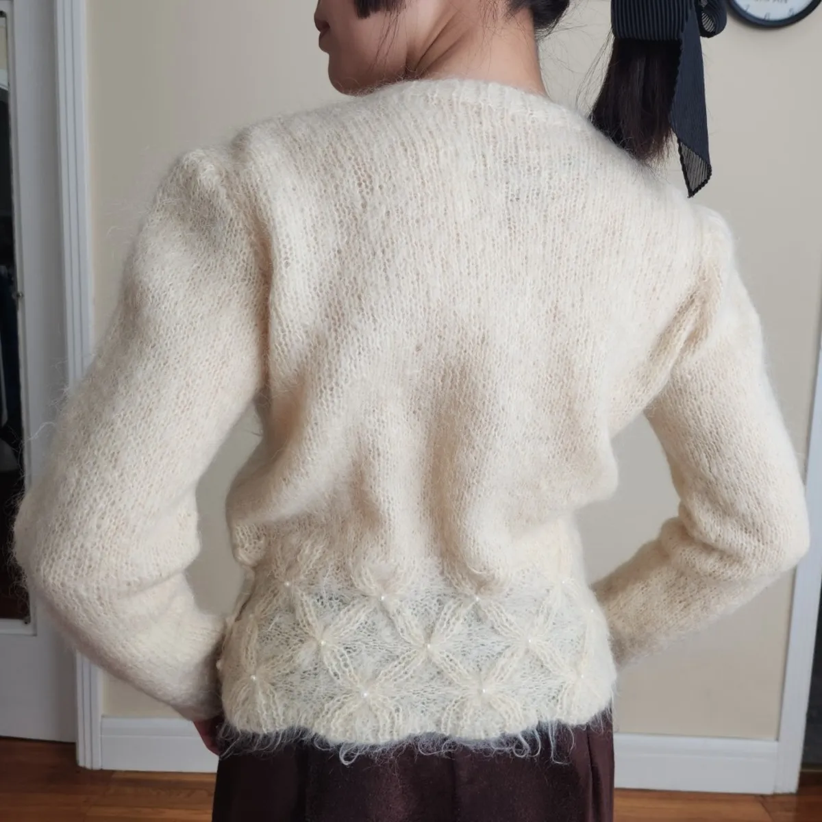 Pearl Mohair Knit Sweater