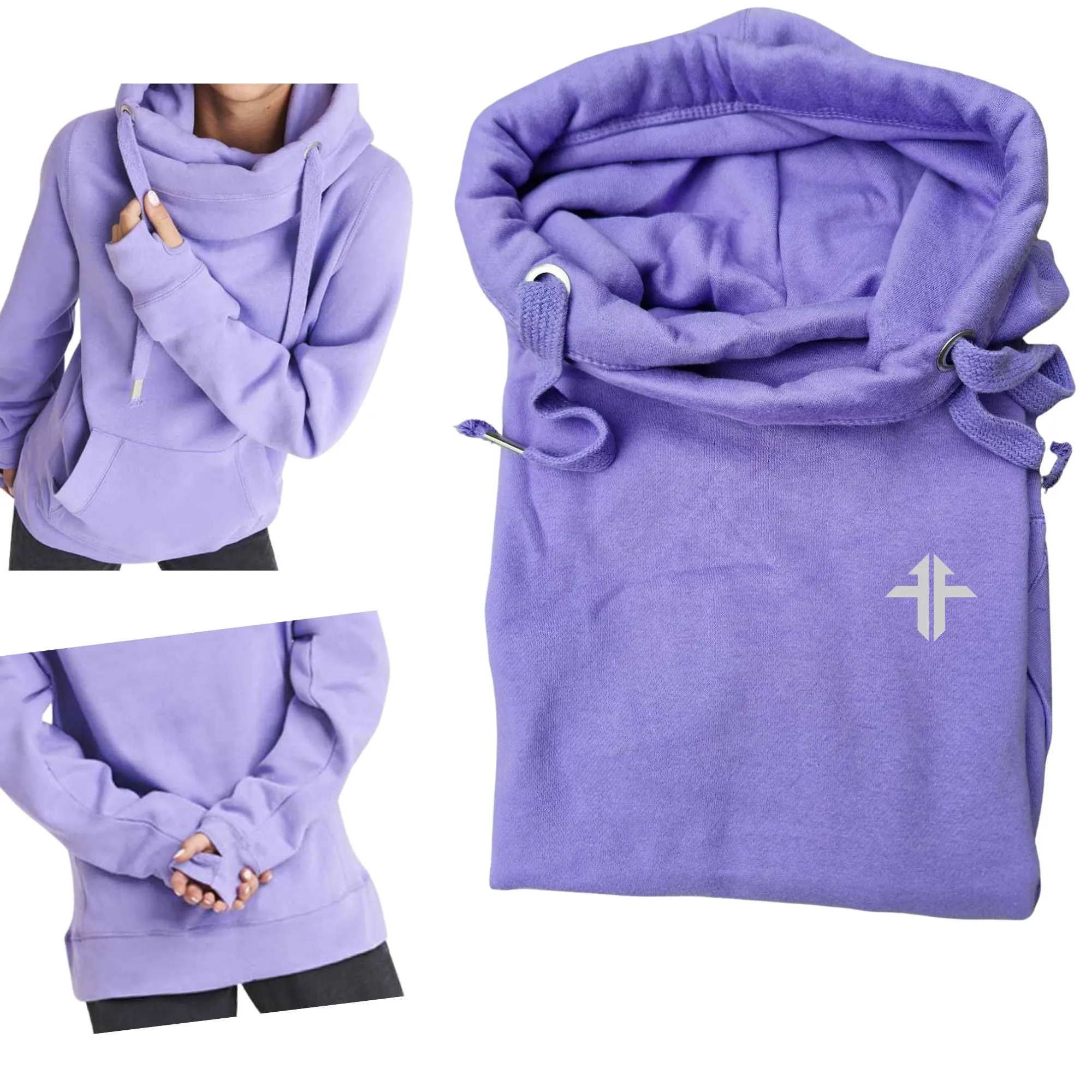 Personalised Cross-Neck Hoodie - Heart & Horse Design