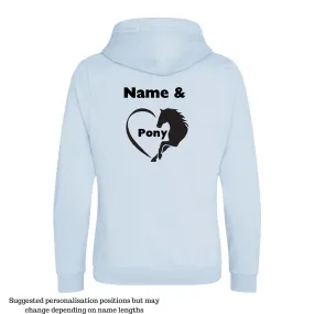 Personalised Cross-Neck Hoodie - Heart & Horse Design