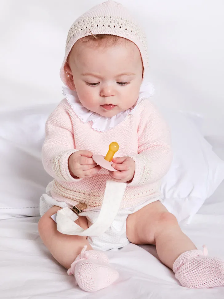 Piculina Trim Cotton Bodysuit in White (0mths-3yrs)