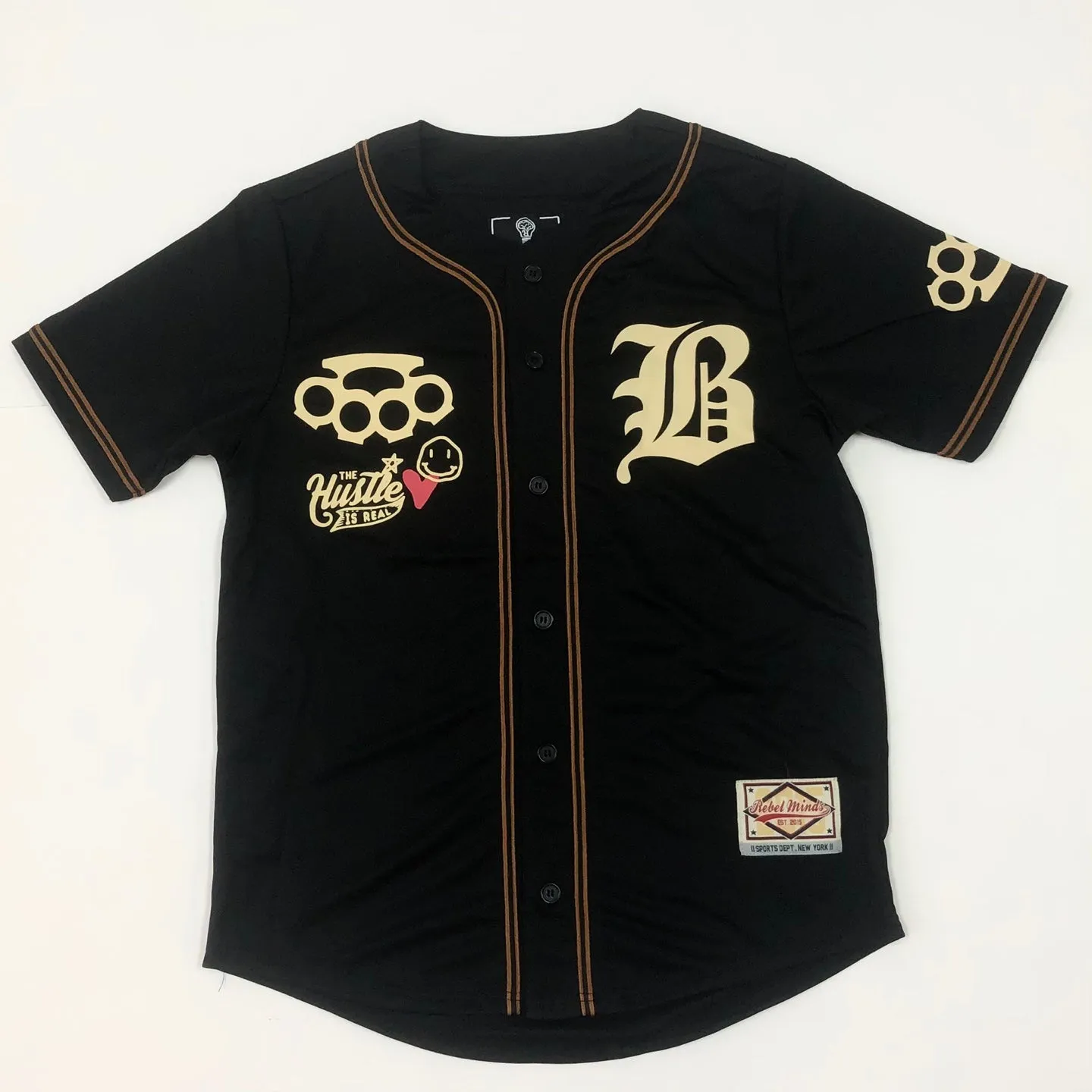 REBEL MINDS Bad Sinner Graphic Baseball Jersey Shirts