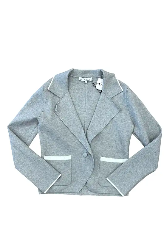 Red Haute - Blazer Sweater Grey