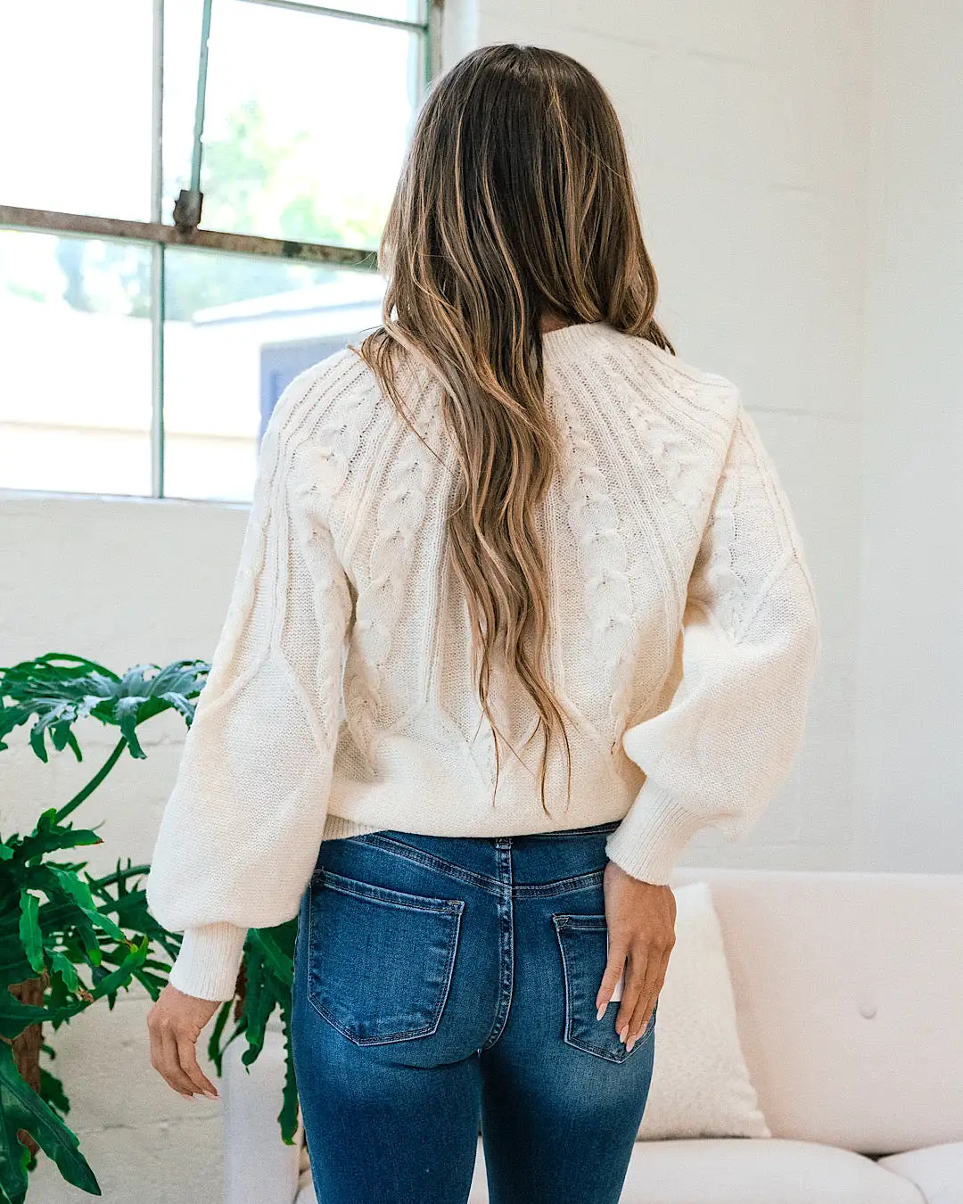 Savannah Cable Knit Sweater - Cream