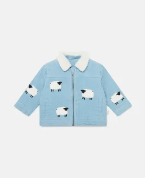 Sheep Pattern Denim Jacket