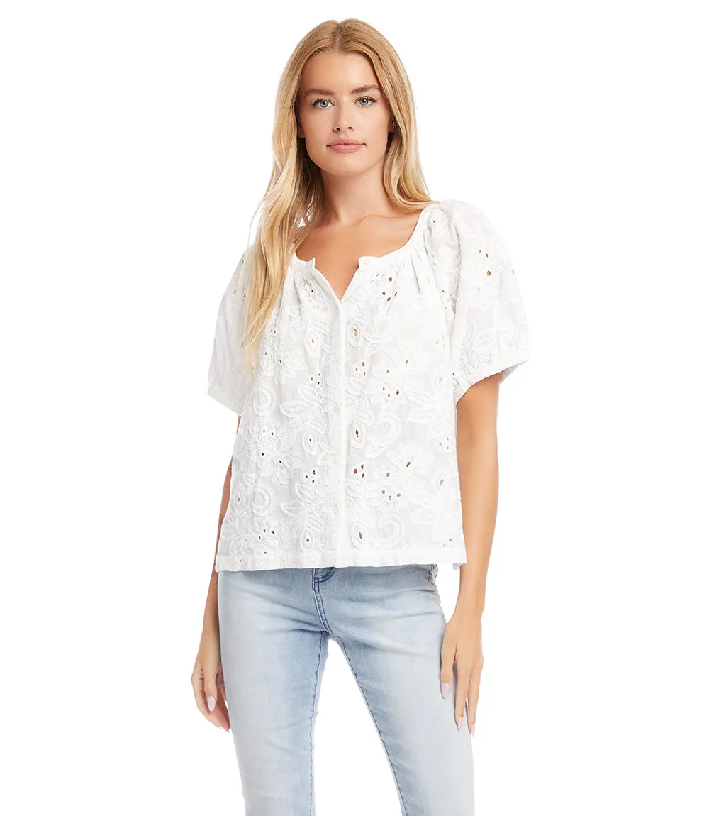 Short Sleeve Peasant Top