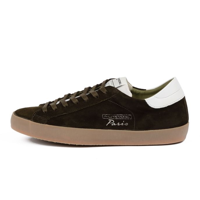 SNEAKER BASSA SCAMOSCIATA PARIS VINTAGE Uomo Mixage militare