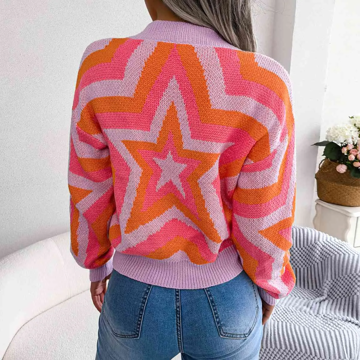 Star Round Neck Sweater