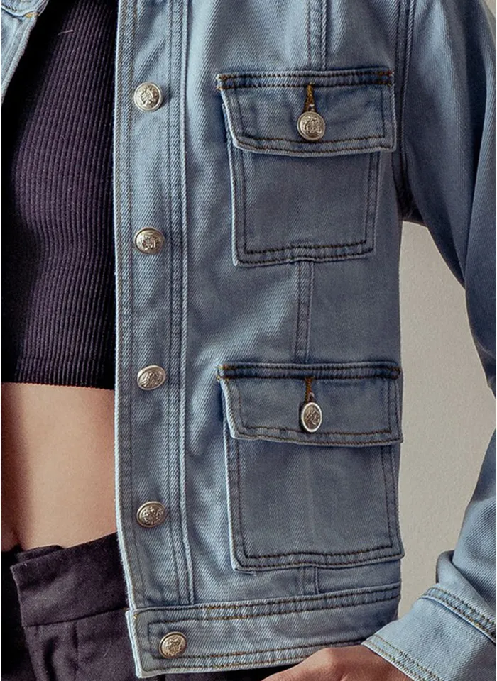 Stella Collarless Denim Jacket