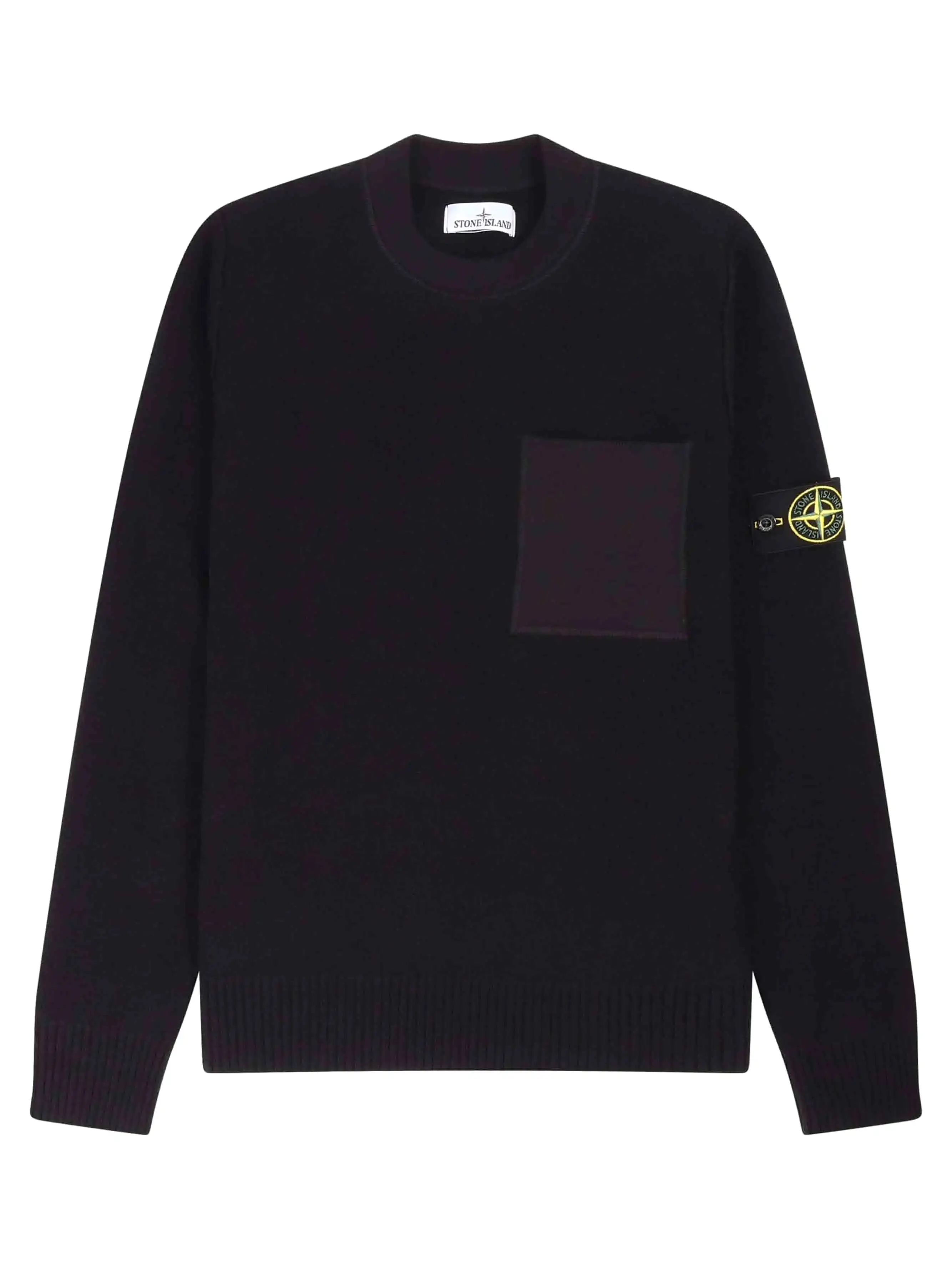 Stone Island Cotton Blend Knit Sweater Black