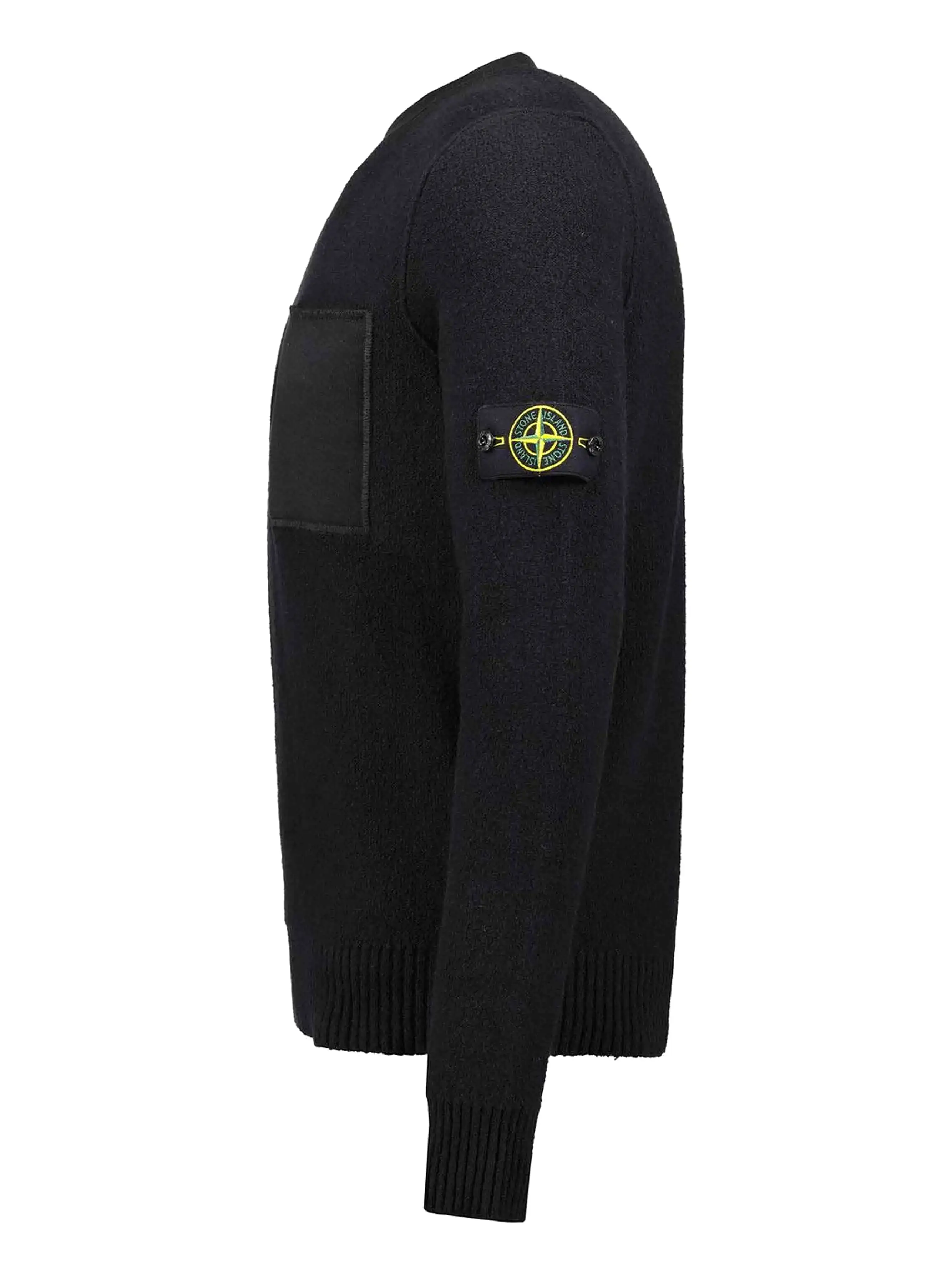 Stone Island Cotton Blend Knit Sweater Black