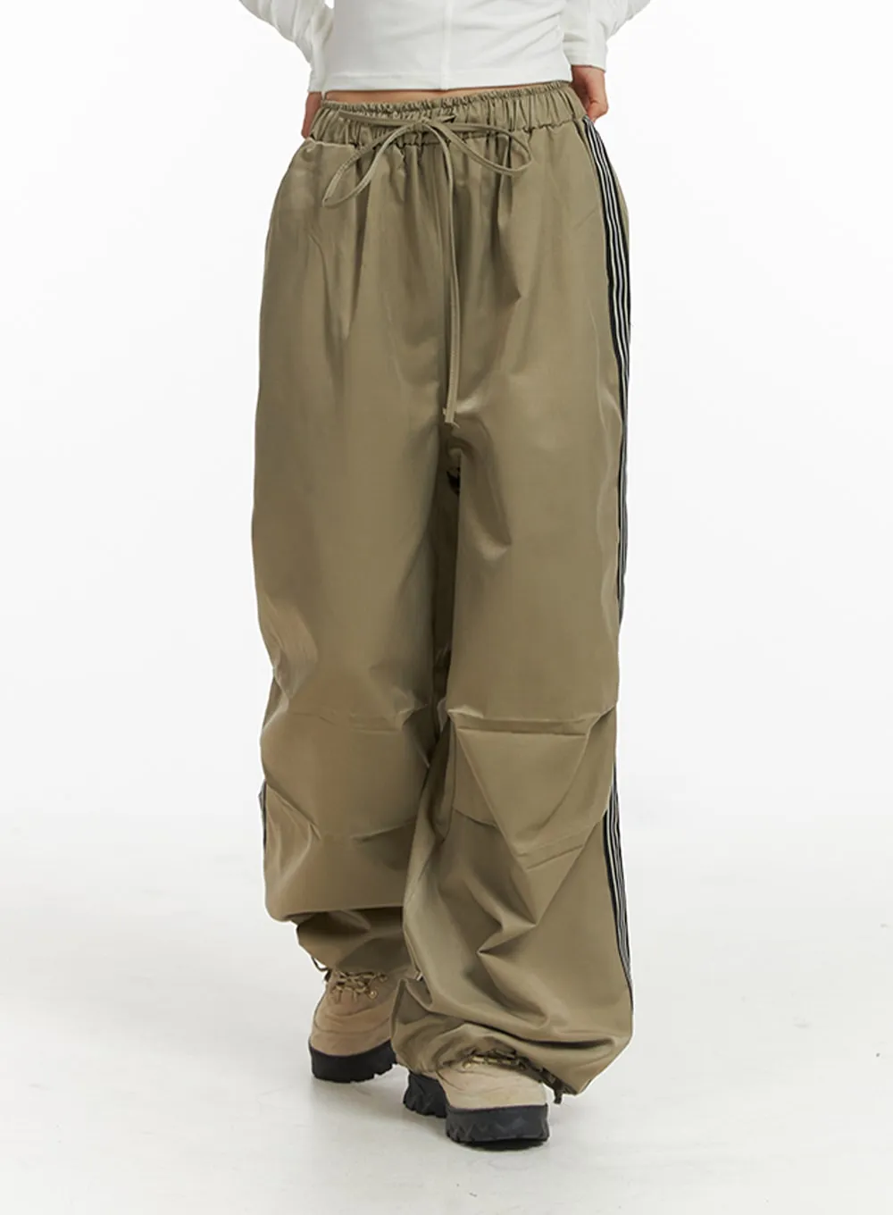 Stripe Nylon Wide Pants (UNISEX) CJ418