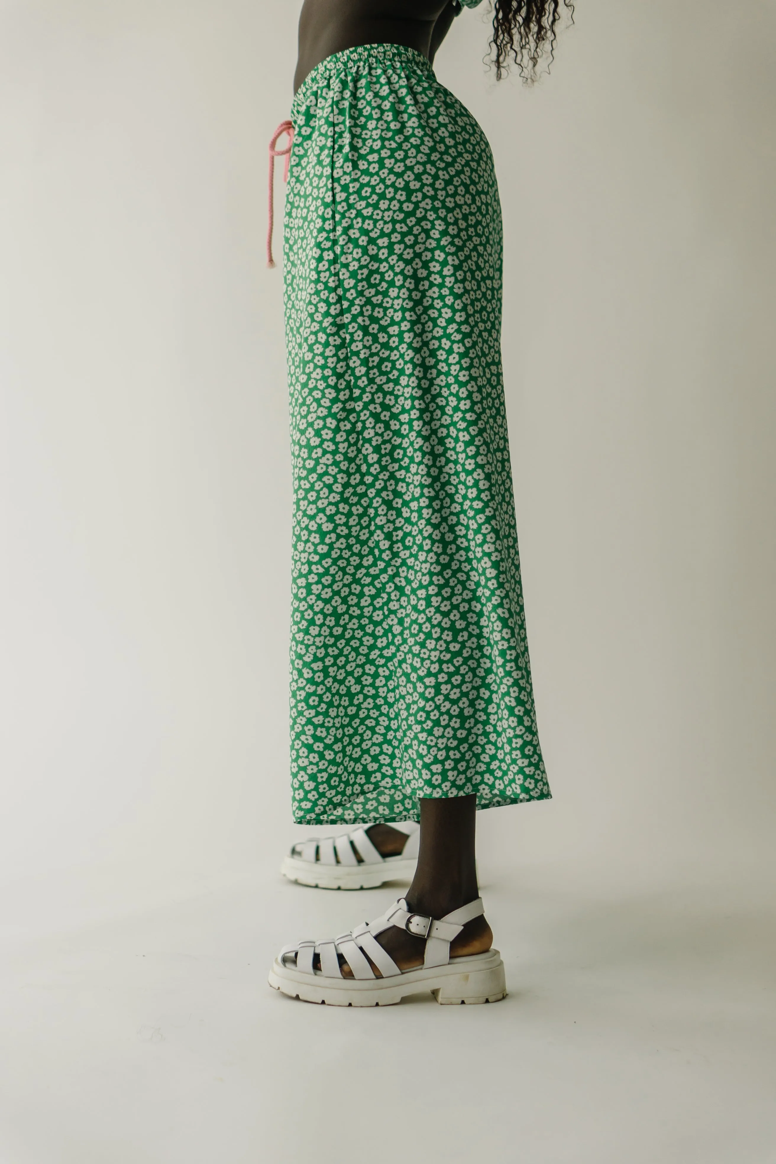 The Culkin Floral Pants in Green