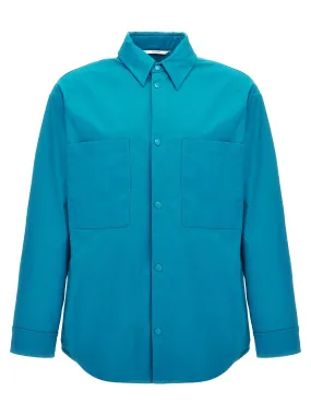 Valentino Nylon Shirt Jacket Casual Jackets, Parka Light Blue