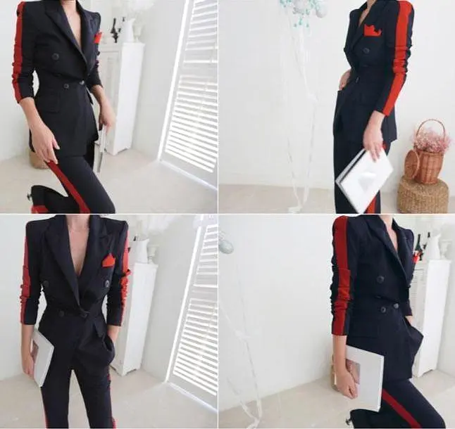 Women Pant Suit, Amani Double-Breasted Pantsuit