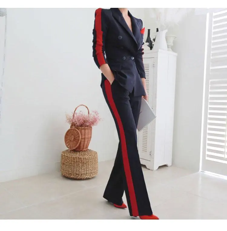 Women Pant Suit, Amani Double-Breasted Pantsuit