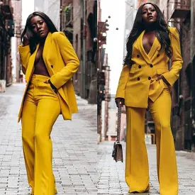 Women Perfectionist Mustard Pantsuit