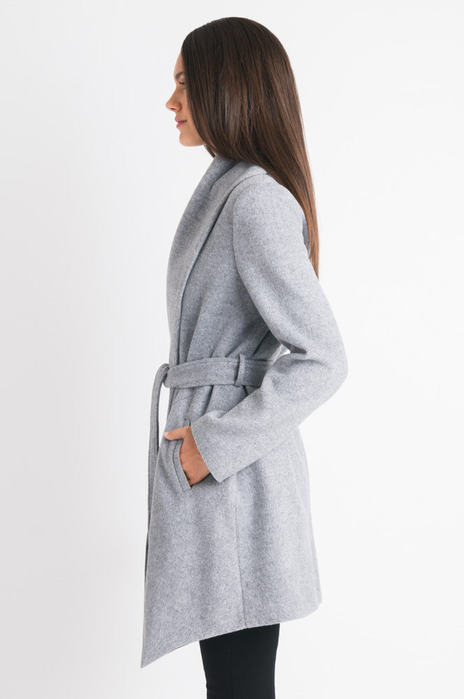 Wrap Coat - Grey Marle