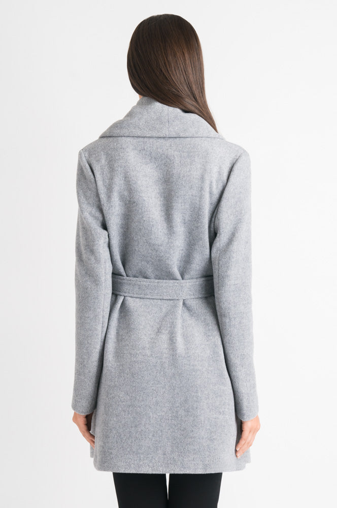 Wrap Coat - Grey Marle