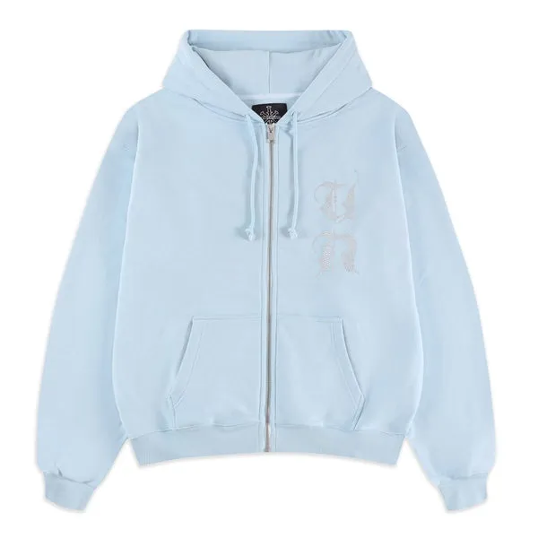 Zip Hoodie UNKNOWN Rhinestone Blue